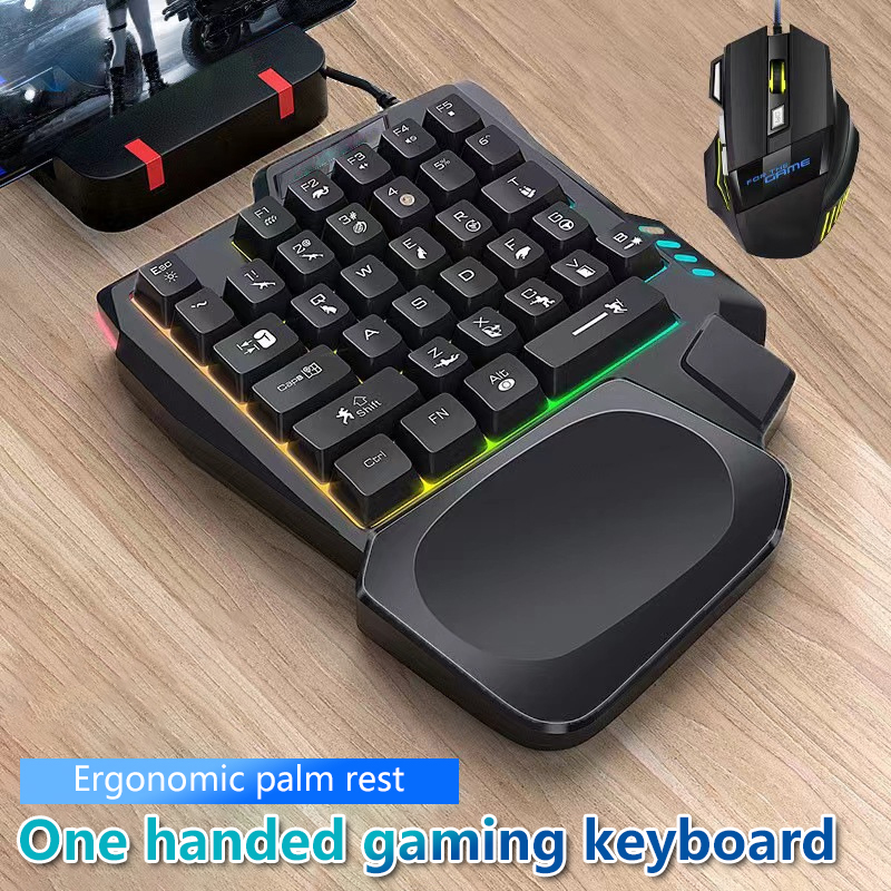 RGB Gaming Keyboard Single Han - đánh giá và giá Gaming Keyboard Half