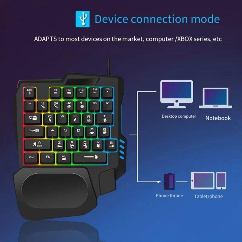 RGB Gaming Keyboard Single Han - đánh giá và giá Gaming Keyboard Half