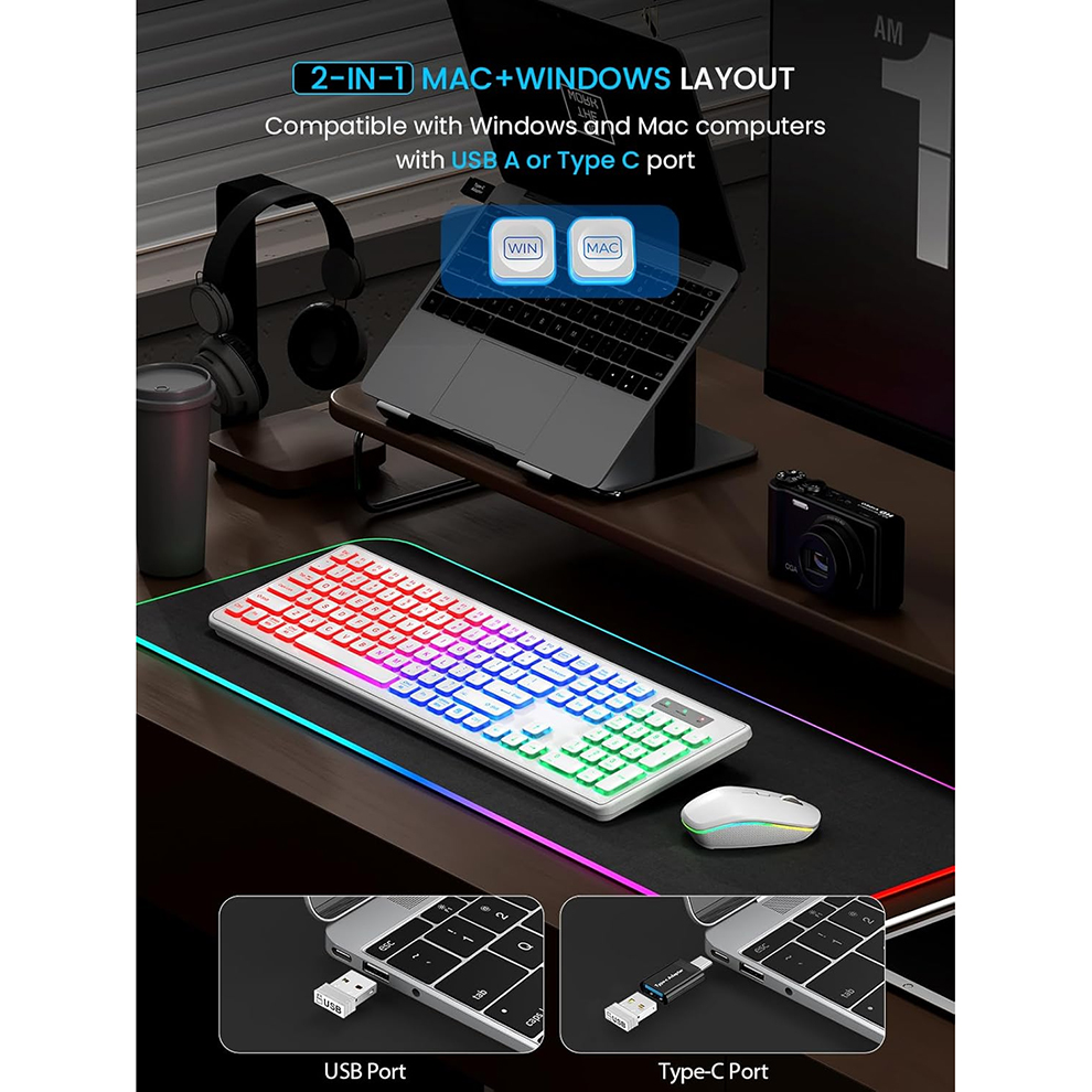 Backlit Wireless Keyboard and  - đánh giá và giá Gaming Keyboard And Mouse Combo