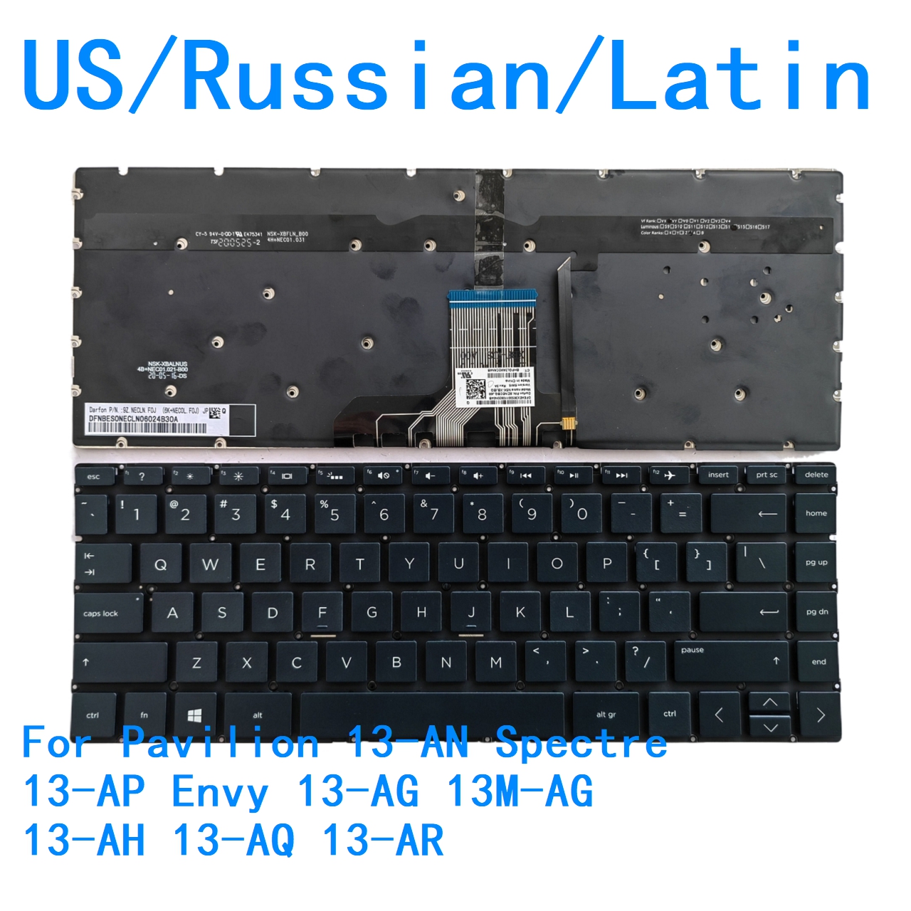 New US Russian Latin language  - đánh giá và giá Gaming Keyboard Hp